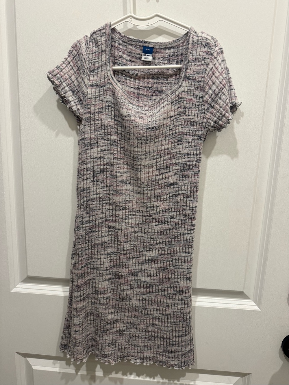Old Navy Heathered Pink & Gray Ribbed Scoop Neck Tunic Dress